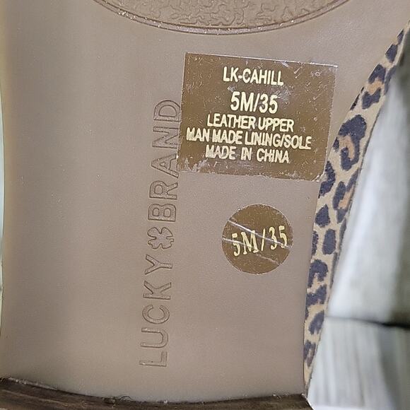 Lucky Brand Cahill Animal Print Leather Slip On Loafer Flats Womens Size 5 NEW - Picture 8 of 11